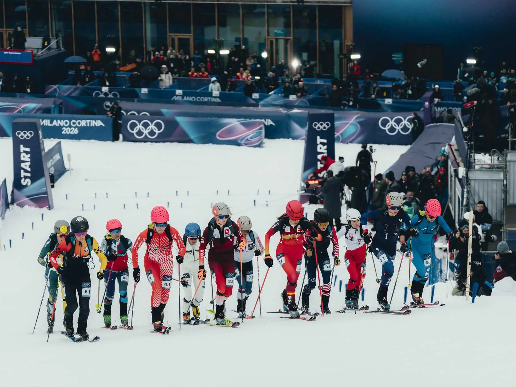 Skimo athletes at Olympic start