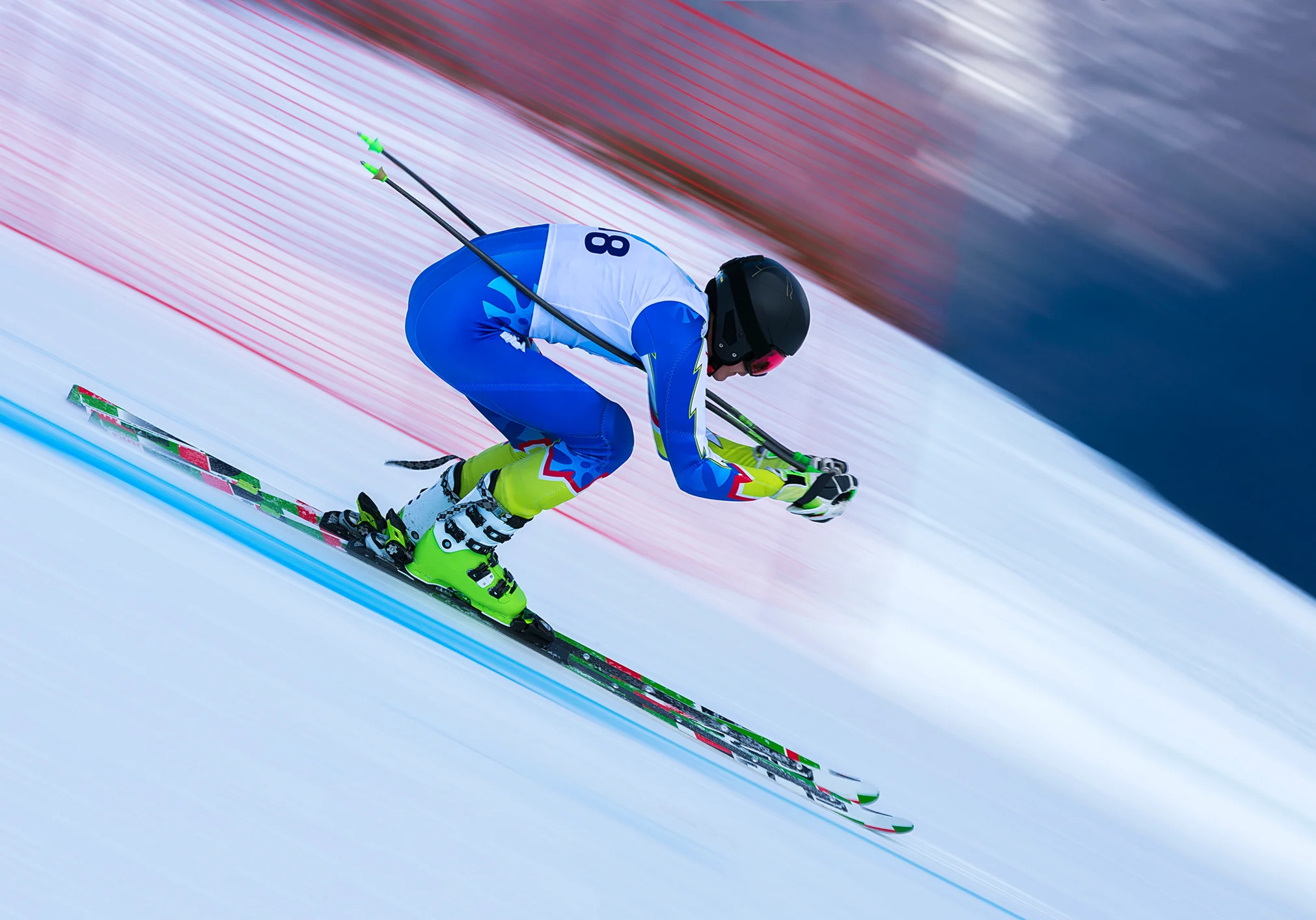Professional winter sports, athlete man