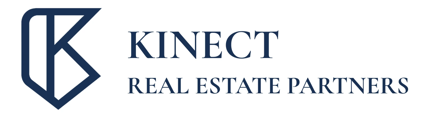 Navy blue KINECT logo on white background